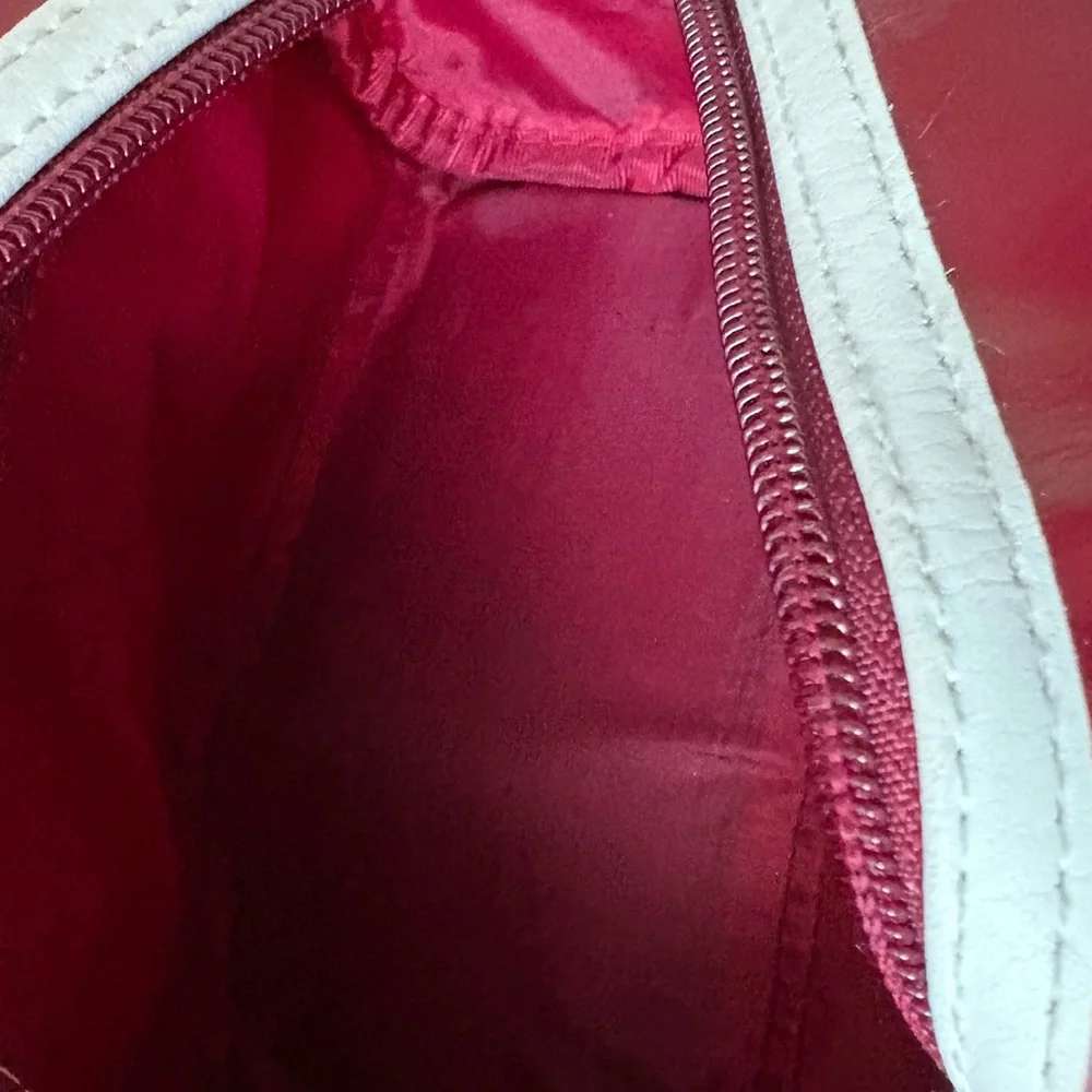 Y2K Ocean Pacific | Maroon Mini Bowling Bag with White Accents - Picture 4 of 4